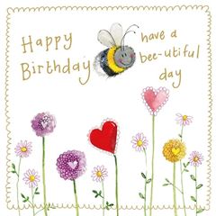 Picture of BEE AND DAHLIAS SPARKLE CARD