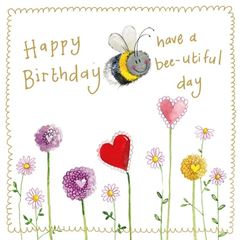 Image de BEE AND DAHLIAS SPARKLE CARD