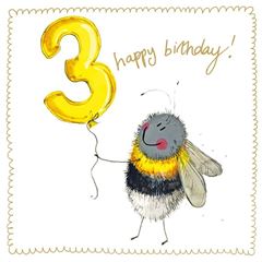 Picture of BEE 3 YEAR OLD SPARKLE CARD