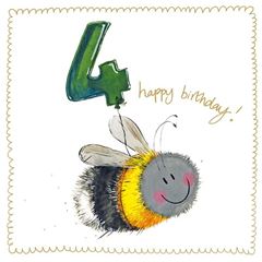 Picture of BEE 4 YEAR OLD SPARKLE CARD