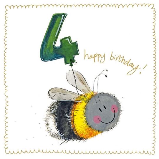 Image sur BEE 4 YEAR OLD SPARKLE CARD