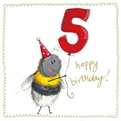 Picture of BEE 5 YEAR OLD SPARKLE CARD