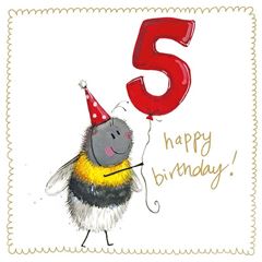 Immagine di BEE 5 YEAR OLD SPARKLE CARD