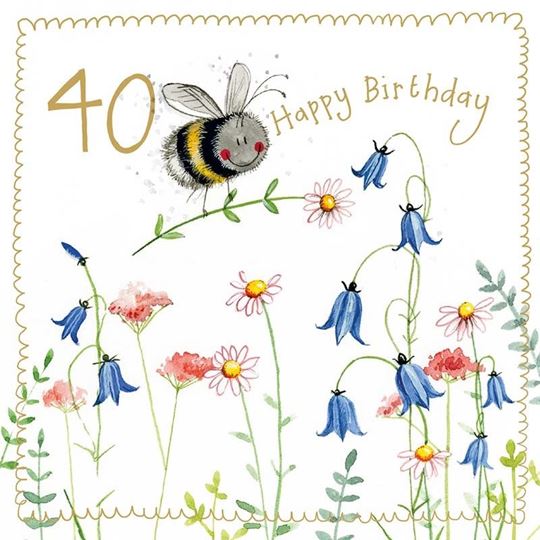 Bild von BEE 40 YEAR OLD SPARKLE CARD