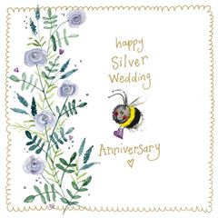 Picture of BEE SILVER WEDDING SPARKLE CARD