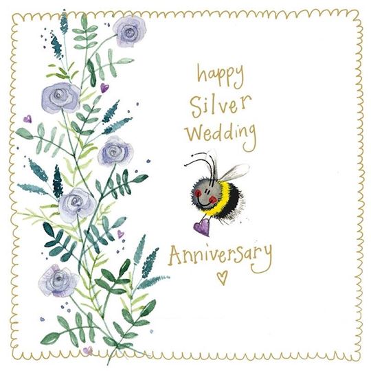 Image sur BEE SILVER WEDDING SPARKLE CARD