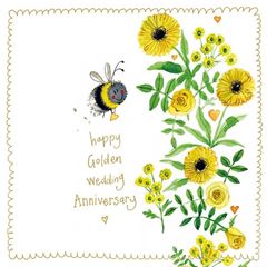Picture of BEE GOLDEN WEDDING SPARKLE CARD