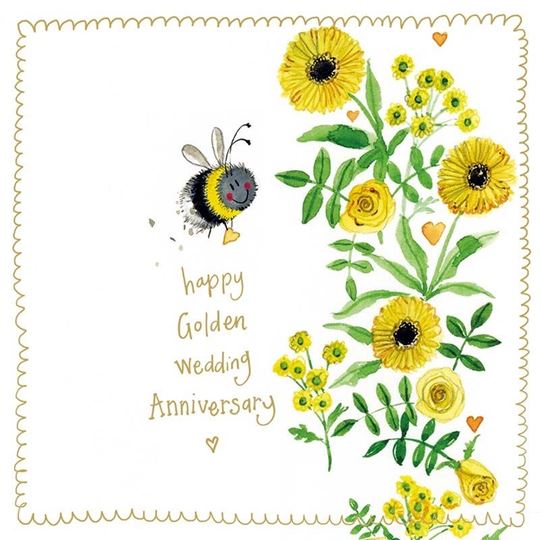 Image sur BEE GOLDEN WEDDING SPARKLE CARD