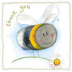 Picture of BEE AND BIG DAISY THANK YOU SPARKLE CARD