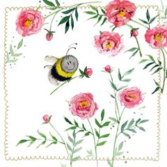 Picture of BEE AND PINK PEONIES