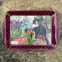 Image de SMALL CAT & TULIPS TRAY