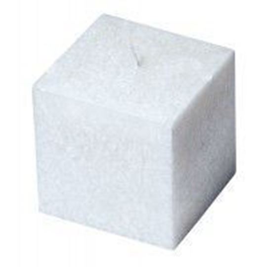 Image sur Kerze Cube Stearin weiss 8x8cm