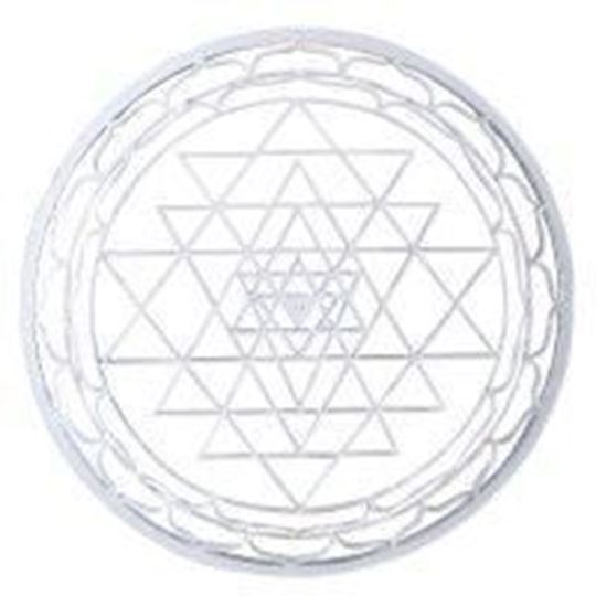 Image sur Spiritcatcher Sri Yantra Resin weiss 20cm