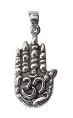 Bild von Anhänger Segnende Hand mit Om 1,5x2,5cm Silber 925 4,6g