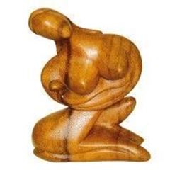 Immagine di Familienfigur child Holz braun 16cm