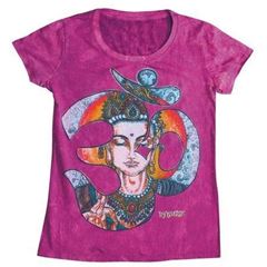 Bild von Damen T-Shirt Om Buddha 100% Baumwolle lila Grösse M