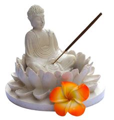 Bild von Teelichthalter Buddha Garden Resin 10x14cm