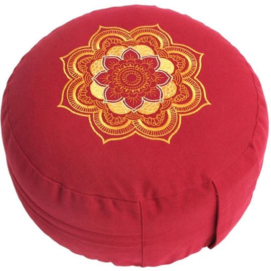 Immagine di Meditationskissen CLASSIC MANDALA Höhe 15 cm in Rot/Gold von Lotus Design