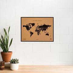 Picture of Woody Map L - Black - Black Frame