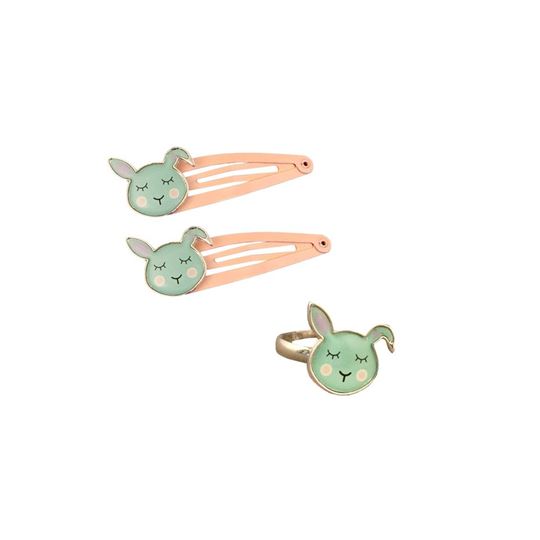 Picture of Set Bunny (2 hairclips & 1 ring), VE-10