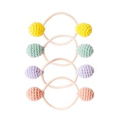 Picture of Hair Elastics Crochet Ball Assorted 4 colours, VE-16