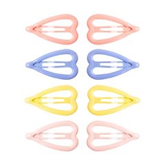 Picture of Hairclips Hearts Pastel (2/card)  Assorted 4 colours, VE-24