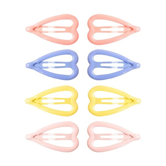Bild von Hairclips Hearts Pastel (2/card)  Assorted 4 colours, VE-24