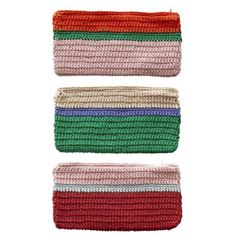 Image de Crochet Pouch Striped Assorted 3 designs, VE-9