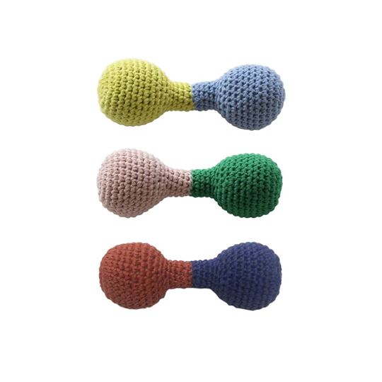 Image sur Crochet Dumbbell Rattle Assorted 3 colours, VE-12