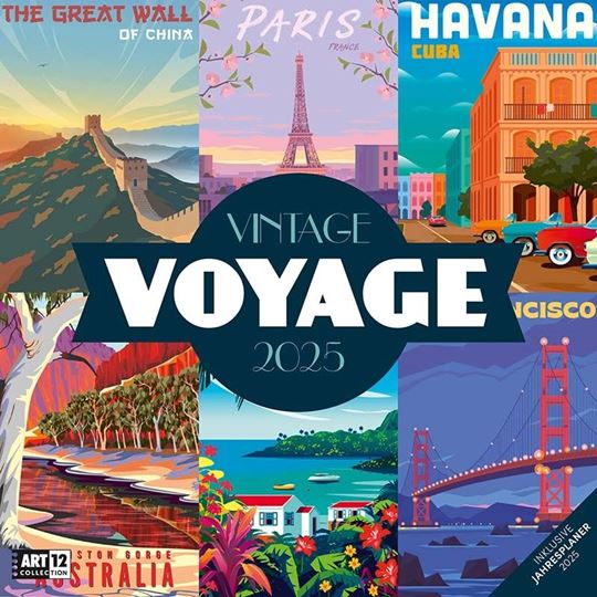 Image sur Vintage Voyage - Reiseposter - Kalender 2025 - 30x30