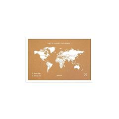 Picture of Miss Wood Cork Map - World - S Natural white