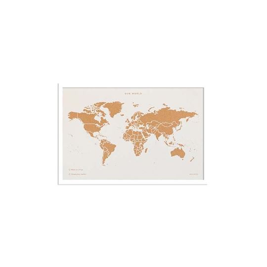 Bild von Miss Wood Cork Map - World - S Special Edition White