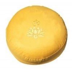 Bild von Meditationskissen Goldgelb mit Inlet Lotus OM in Gold