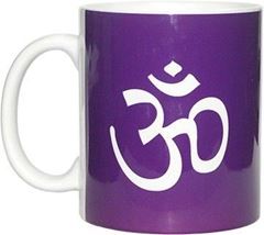Immagine di Kaffee-/Teetasse Om aus Keramik in weiss/violett