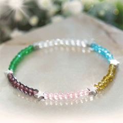 Picture of Schwingquarz-Armband Rainbow Stars