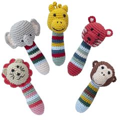 Picture of Crochet Animal Rattles Jungle Assorted 5 designs, VE-15