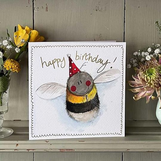 Image sur BEE AND HAT SPARKLE CARD