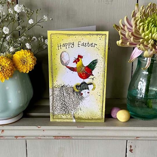 Bild von HAPPY EASTER CHICKEN AND SHEEP