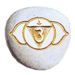 Picture of Flussstein Ajna Chakra in weiss/gold, 7 cm