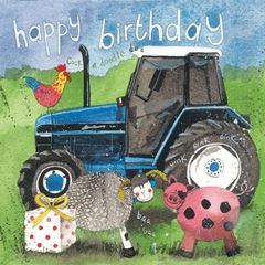 Image de TRACTOR AND PRESENT BIRTHDAY CARD