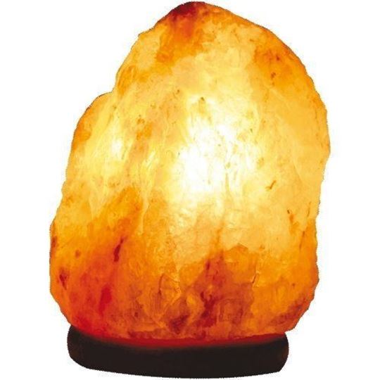 Image sur Beleuchteter Salzkristall, mit Holzsockel, ca. 2,5 kg