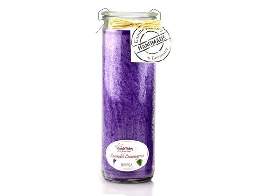 Immagine di Big-Jumbo Lavendel-Lemongrass Duftkerze im Glas in violett