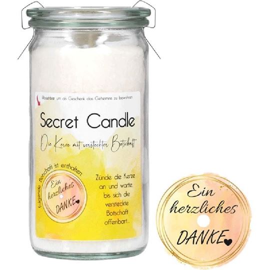 Picture of Secret-Candle Ein herzliches Danke, French Vanilla 13.5 cm