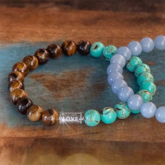 Immagine di Orgonit-Türkis & Tigerauge Armband Freundschaft