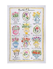 Image de Birth Flowers Cotton Tea Towel - Ulster Weavers