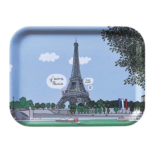 Image sur wooden tray tour eiffel, VE-4