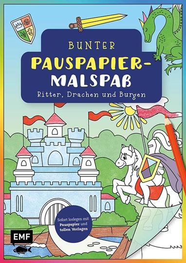 Bild von Bunter Pauspapier-Malspass – Ritter,Drachen und Burgen