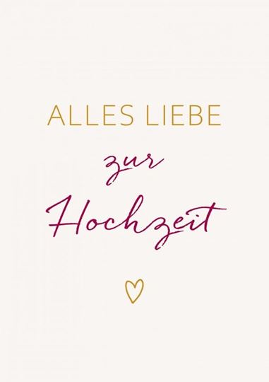 Bild von Postkarte. Alles Liebe zur Hochzeit 6Ex.
