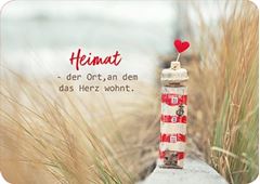 Bild von Postkarte. Heimat - der Ort. an dem dasHerz wohnt