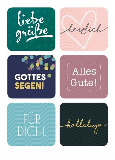 Image sur Brunnen Sticker-Karte Liebe Grüsse 1 Ex.